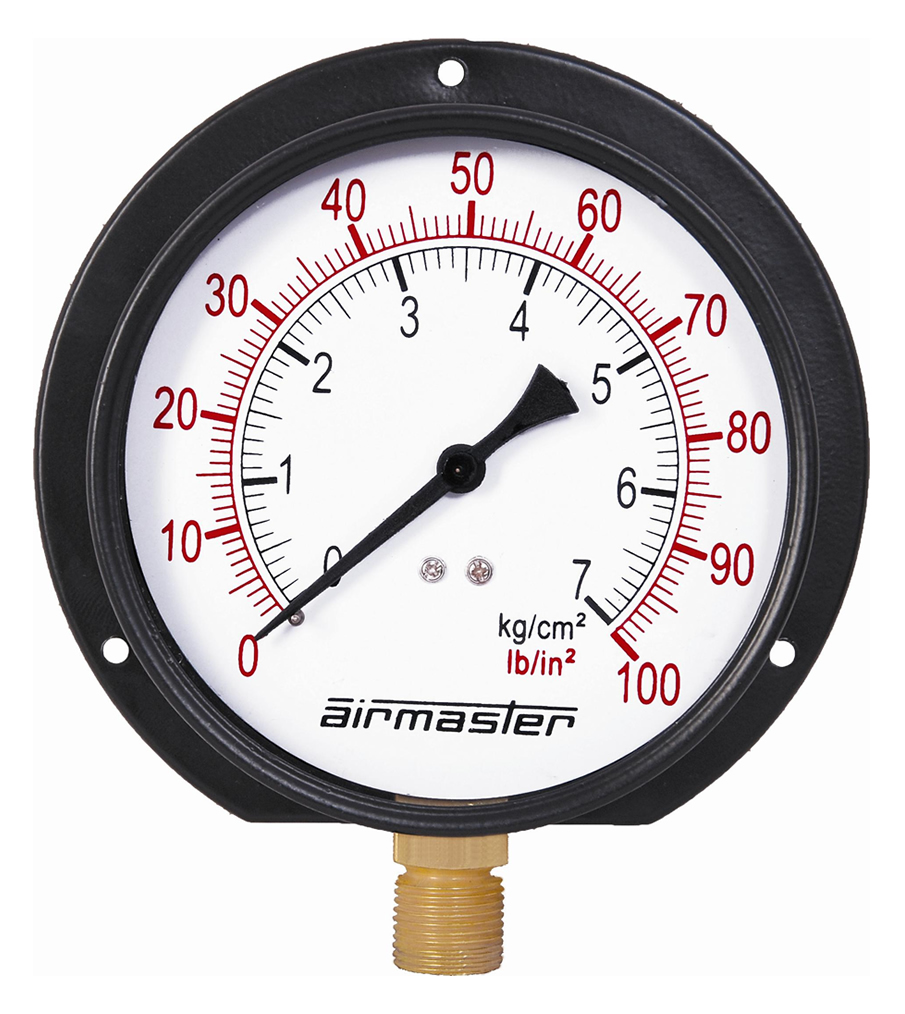 Amflo 150E-RET 10-90 PSI Bayonet Style Inflator Gauge with 12 Hose and Air Chuck 